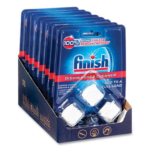FINISH Dishwasher Cleaner Pouches, Original Scent, Pouch, 24 Tabs/Pouch, 8/Carton (98897)