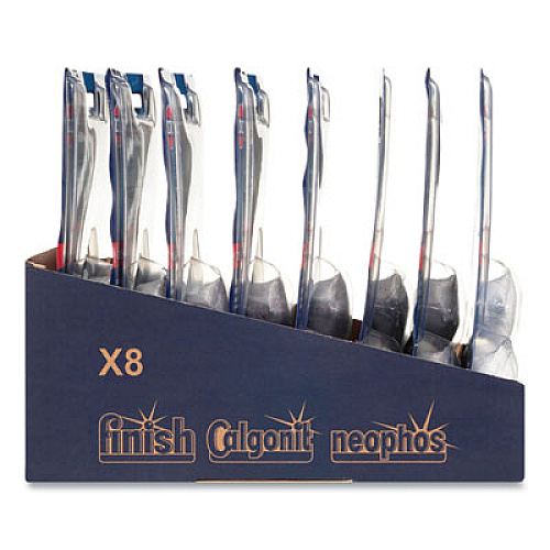 FINISH Dishwasher Cleaner Pouches, Original Scent, Pouch, 24 Tabs/Pouch, 8/Carton (98897)