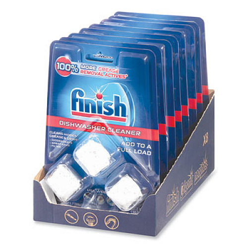 FINISH Dishwasher Cleaner Pouches, Original Scent, Pouch, 24 Tabs/Pouch, 8/Carton (98897)