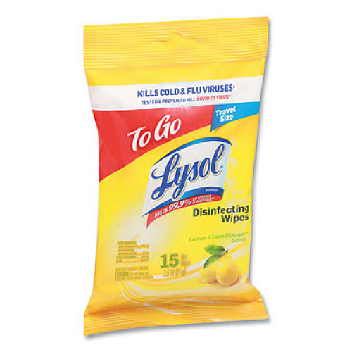 LYSOL Brand Disinfecting Wipes Flatpacks, 6.29 x 7.87, Lemon and Lime Blossom, 15 Wipes/Flat Pack, 48 Flat Packs/Carton (99717CT)