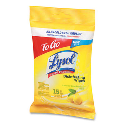 LYSOL Brand Disinfecting Wipes Flatpacks, 6.29 x 7.87, Lemon and Lime Blossom, 15 Wipes/Flat Pack, 48 Flat Packs/Carton (99717CT)