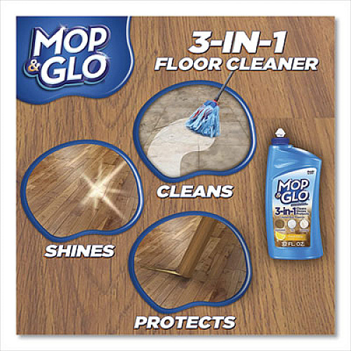 MOP & GLO Triple Action Floor Cleaner, Fresh Citrus Scent, 32 oz Bottle (89333)