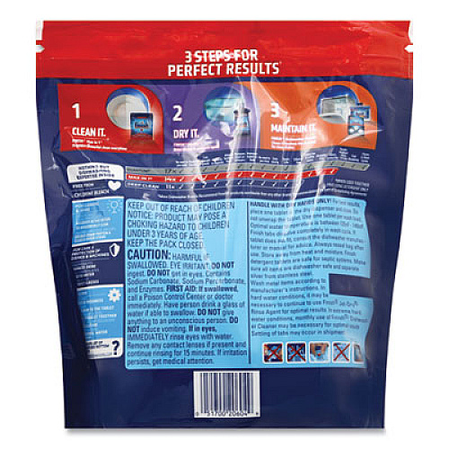 FINISH Powerball Max in 1 Super Charged Ultra Degreaser Dishwasher Tabs, Lemon, Wrapper-Free, 46/Pack, 4 Packs/Carton (20604CT)