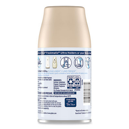 Glade Automatic Air Freshener, Clean Linen, 6.2 oz, 6/Carton (333455)