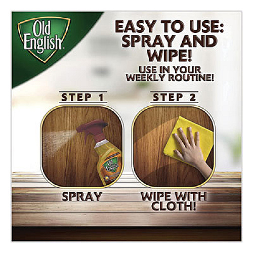 OLD ENGLISH Lemon Oil, Furniture Polish, 12oz, Spray Bottle, 6/Carton (82888CT)
