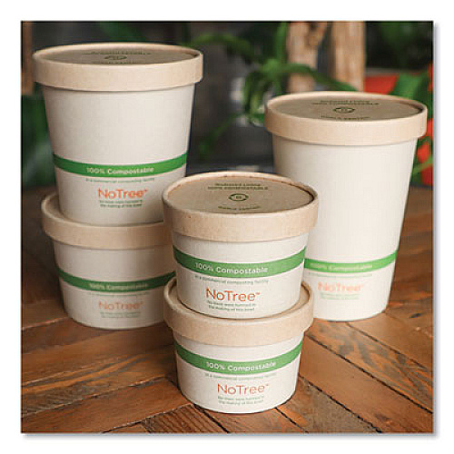 World Centric Paper Lids for Bowls, 4.6" Diameter, Brown, 500/Carton (BOLPA12K)