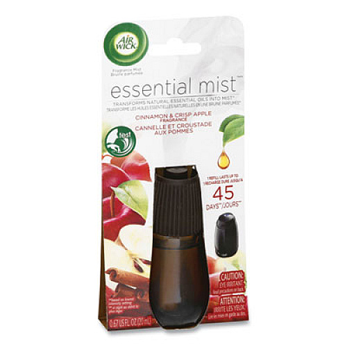 Air Wick Essential Mist Refill, Cinnamon and Crisp Apple, 0.67 oz Bottle, 6/Carton (98553)