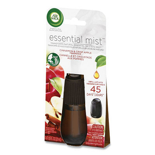 Air Wick Essential Mist Refill, Cinnamon and Crisp Apple, 0.67 oz Bottle, 6/Carton (98553)