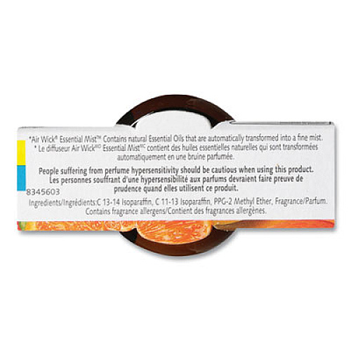 Air Wick Essential Mist Refill, Mandarin Orange, 0.67 oz Bottle, 6/Carton (98551)