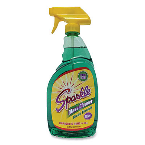 Sparkle Green Formula Glass Cleaner, 33.8 oz Bottle, 12/Carton (30345CT)