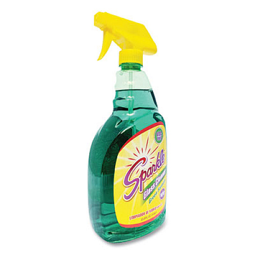 Sparkle Green Formula Glass Cleaner, 33.8 oz Bottle, 12/Carton (30345CT)