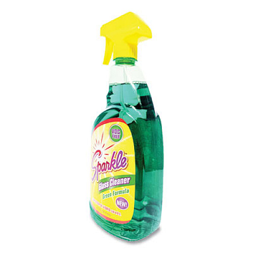 Sparkle Green Formula Glass Cleaner, 33.8 oz Bottle, 12/Carton (30345CT)
