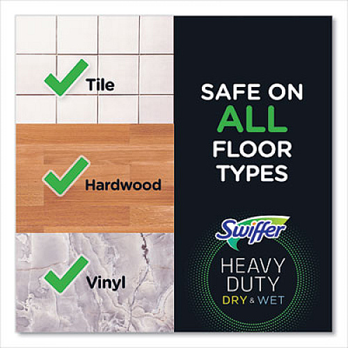 Swiffer Sweeper Mop, 10 x 4.8 White Cloth Head, 46" Green/Silver Aluminum/Plastic Handle, 6/Carton (92815CT)