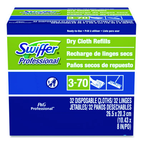 Swiffer Dry Refill Cloths, 10.63" x 8", White, 32/Box (33407BX)