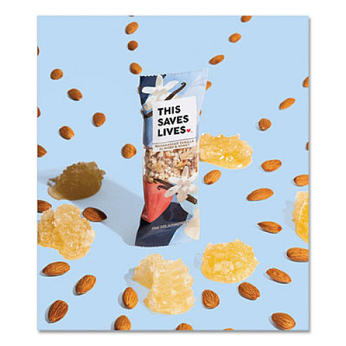 THIS BAR SAVES LIVES Snackbars, Madagascar Vanilla and Almond and Honey, 1.4 oz, 12/Box (00444BX)