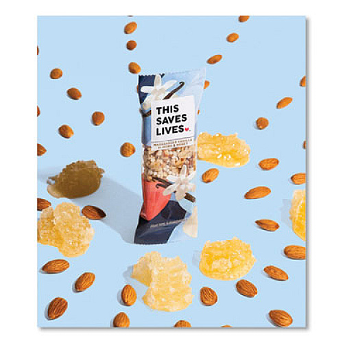 THIS BAR SAVES LIVES Snackbars, Madagascar Vanilla and Almond and Honey, 1.4 oz, 12/Box, 6 Box/Carton (00444CT)