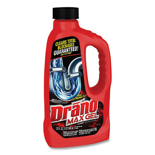 Drano Max Gel Clog Remover, 32 oz Bottle, 12/Carton (694768)