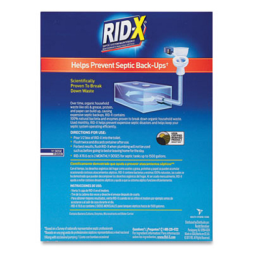 RID-X Septic System Treatment Concentrated Powder, 19.6 oz, 6/Carton (80307)