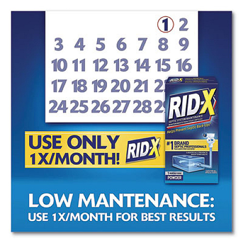 RID-X Septic System Treatment Concentrated Powder, 9.8 oz, 12/Carton (80306)