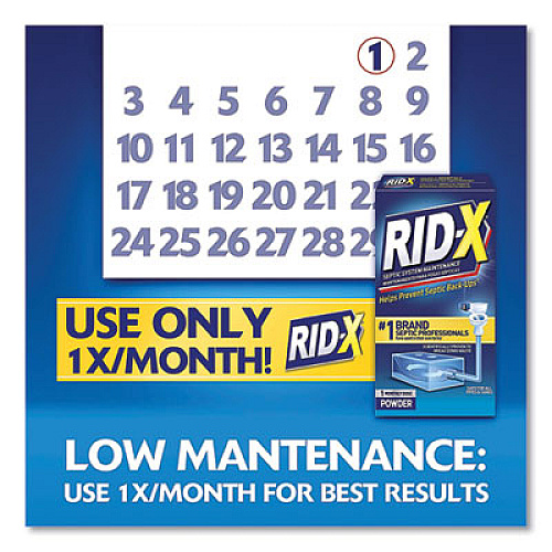 RID-X Septic System Treatment Concentrated Powder, 19.6 oz, 6/Carton (80307)