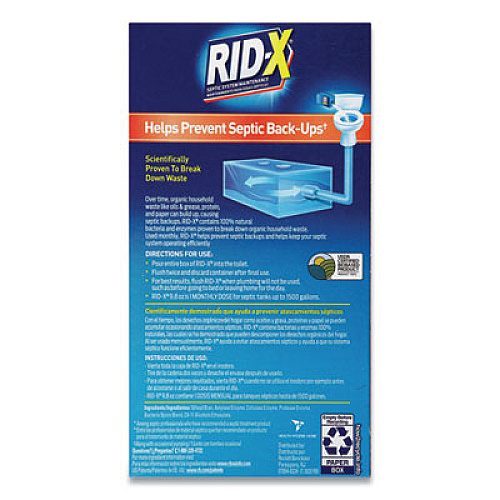 RID-X Septic System Treatment Concentrated Powder, 9.8 oz, 12/Carton (80306)