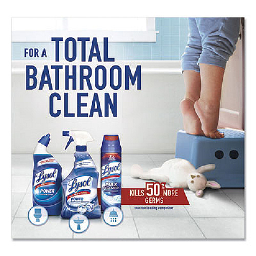 LYSOL Brand Max Foamer Bathroom Cleaner, Fresh Scent, 19 oz Aerosol Spray, 12/Carton (95026)