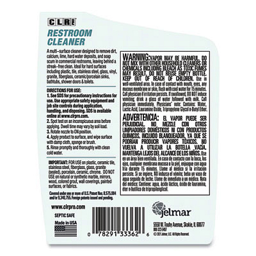 CLR PRO Restroom Cleaner, 32 oz Pump Spray, 6/Carton (BATH32PRO)