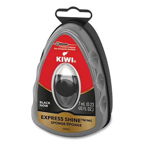 KIWI Express Shine Sponge, Black, 7 mL, 12/Carton (643982)