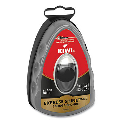 KIWI Express Shine Sponge, Black, 7 mL, 12/Carton (643982)