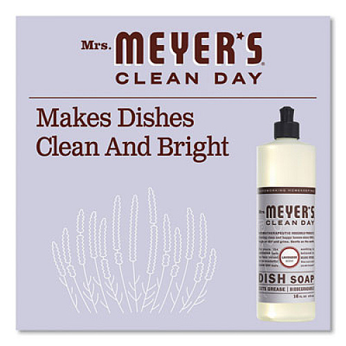Mrs. Meyer's Dish Soap, Lavender Scent, 16 oz Bottle (347634EA)