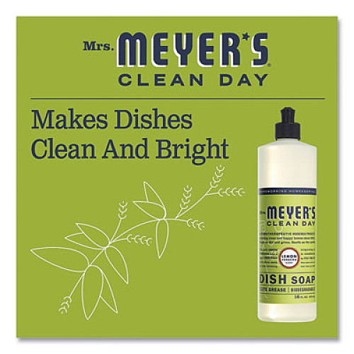 Mrs. Meyer's Dish Soap, Lemon Scent, 16 oz, Bottle, 6/Carton (372575)