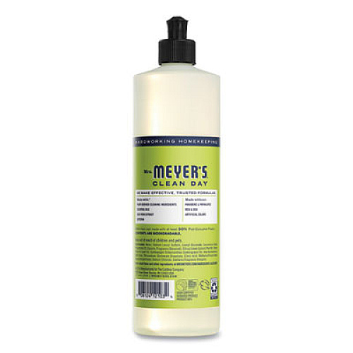 Mrs. Meyer's Dish Soap, Lemon Scent, 16 oz, Bottle, 6/Carton (372575)