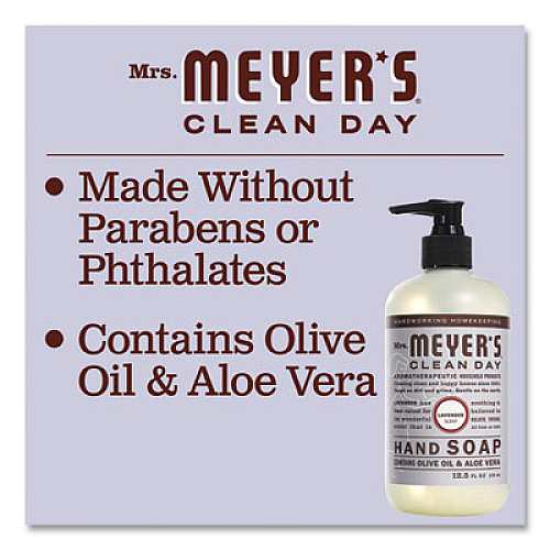 Mrs. Meyer's Clean Day Liquid Hand Soap, Lavender Scent, 12.5 oz, 6/Carton (651311)