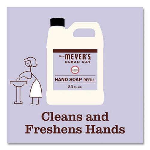 Mrs. Meyer's Clean Day Liquid Hand Soap Refill, Lavender Scent, 33 oz, 6/Carton (651318)
