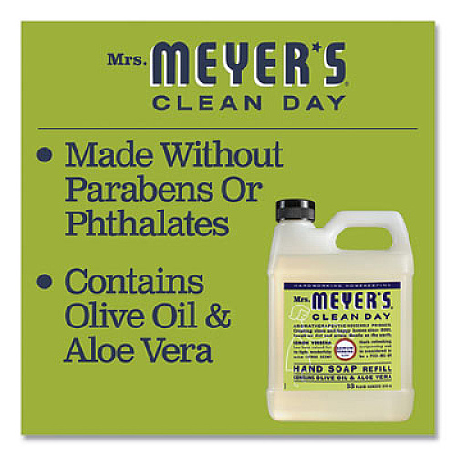 Mrs. Meyer's Clean Day Liquid Hand Soap, Lemon, 33 oz, 6/Carton (651327)