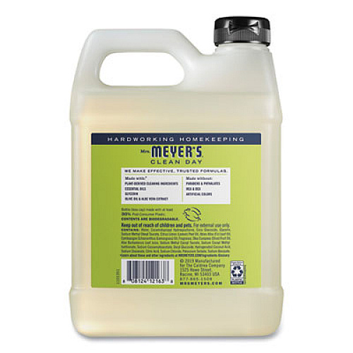 Mrs. Meyer's Clean Day Liquid Hand Soap, Lemon, 33 oz, 6/Carton (651327)