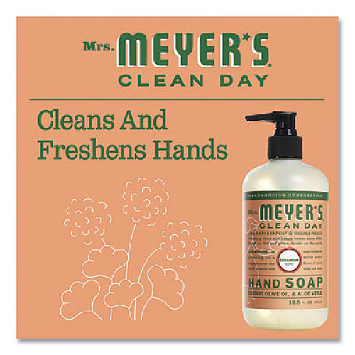 Mrs. Meyer's Clean Day Liquid Hand Soap, Geranium Scent, 12.5 oz, 6/Carton (651332)