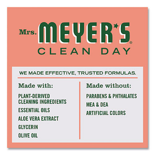 Mrs. Meyer's Clean Day Liquid Hand Soap Refill, Geranium Scent, 33 oz, 6/Carton (651341)
