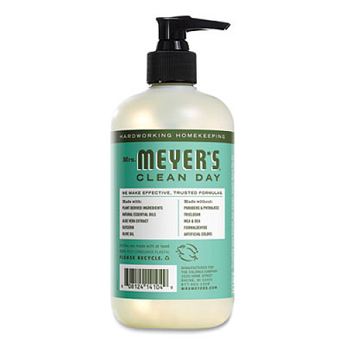 Mrs. Meyer's Clean Day Liquid Hand Soap, Basil Scent, 12.5 oz, 6/Carton (651344)