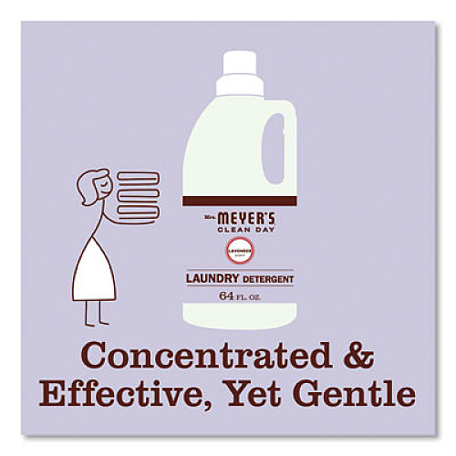 Mrs. Meyer's Liquid Laundry Detergent, Lavender Scent, 64 oz Bottle (369504EA)