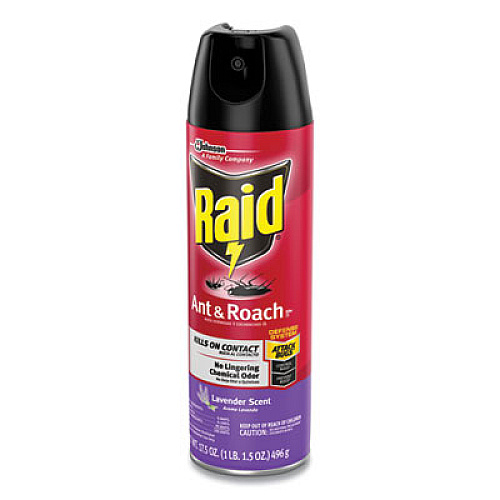 Raid Ant and Roach Killer, 17.5 oz Aerosol Spray, Lavender, 12/Carton (386221)