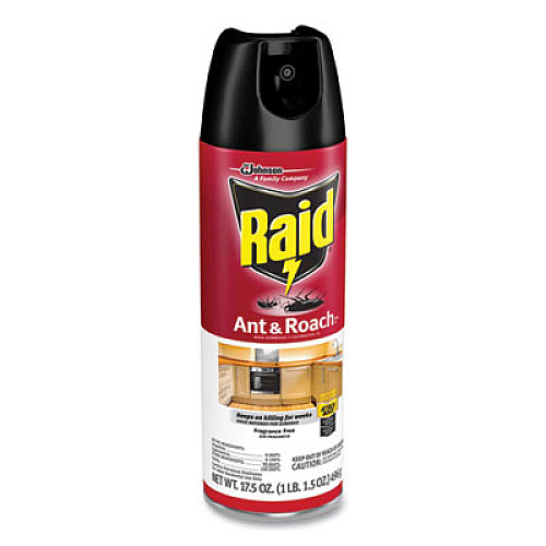 Raid Fragrance Free Ant and Roach Killer, 17.5 oz Aerosol Can, 12/Carton (333822)