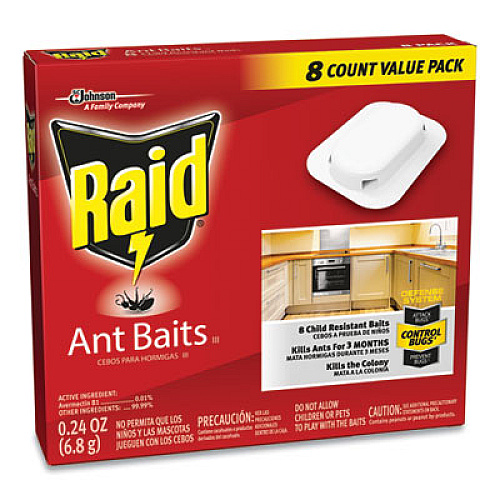 Raid ANT BAITS, 0.24 OZ, 8/BOX, 12 BOXES/CARTON (697329CT)