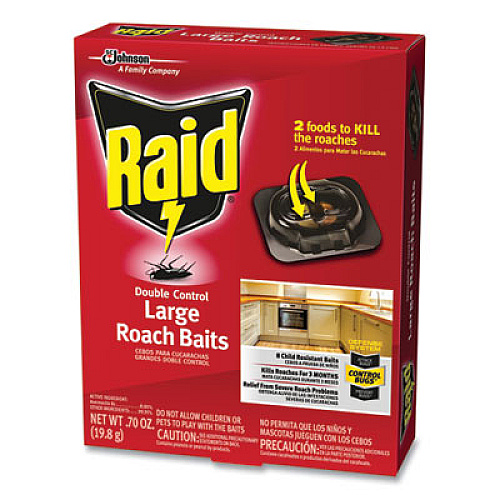 Raid Roach Baits, 0.7 oz, Box, 6/Carton (697330)