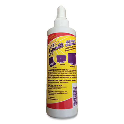 Sparkle Flat Screen and Monitor Cleaner, Pleasant Scent, 8 oz Bottle (50108)