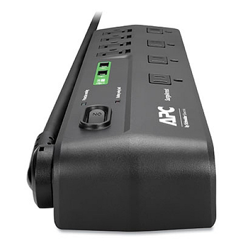 APC Home Office SurgeArrest Power Surge Protector, 8 AC Outlets, 2 USB Ports, 6 ft Cord, 2630 J, Black (P8U2)