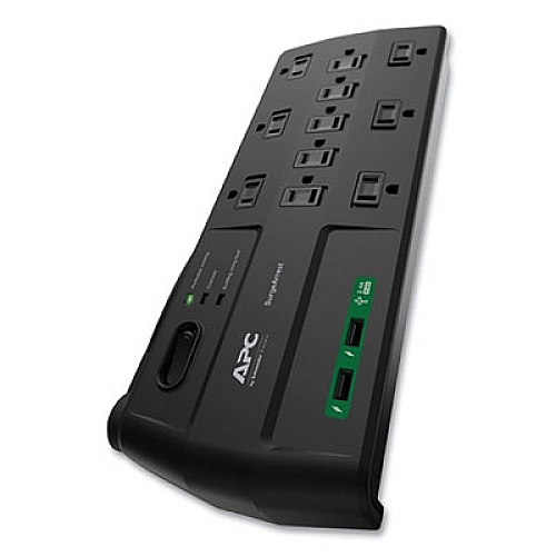APC Performance SurgeArrest Power Surge Protector, 11 AC Outlets, 2 USB Ports, 8 ft Cord, 2880 J, Black (P11U2)