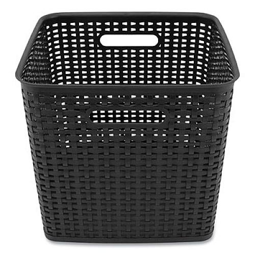 Advantus Plastic Weave Bin, Extra Large, 12.6" x 11.1" x 16.6", Black (37519)