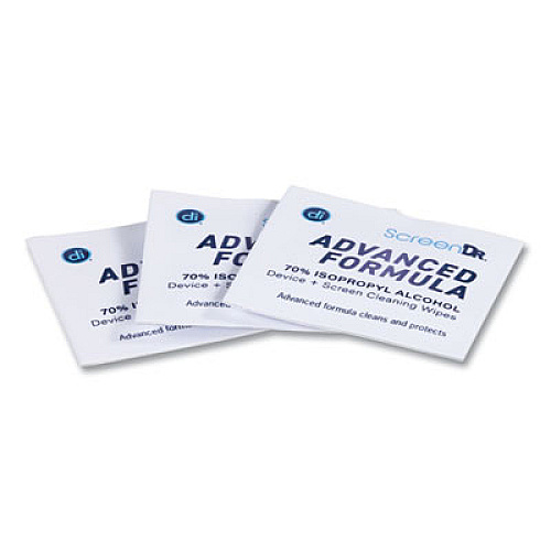 Digital Innovations ScreenDr Device and Screen Cleaning Wipes, Includes 30 Individually Wrapped Wipes and 8" Microfiber Cloth, 6 x 5, White (32346)