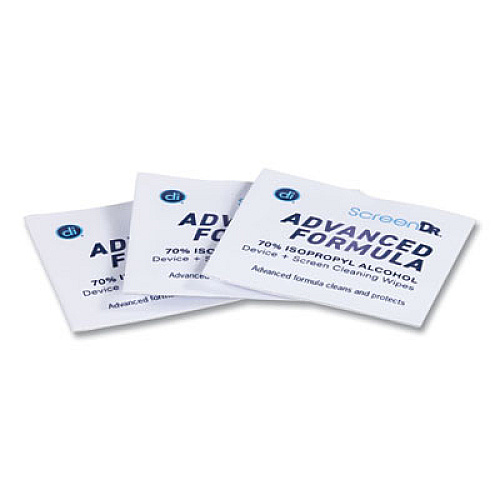 Digital Innovations ScreenDr Device and Screen Cleaning Wipes, Includes 60 Individually Wrapped Wipes and 8" Microfiber Cloth, 6 x 5, White (32347)